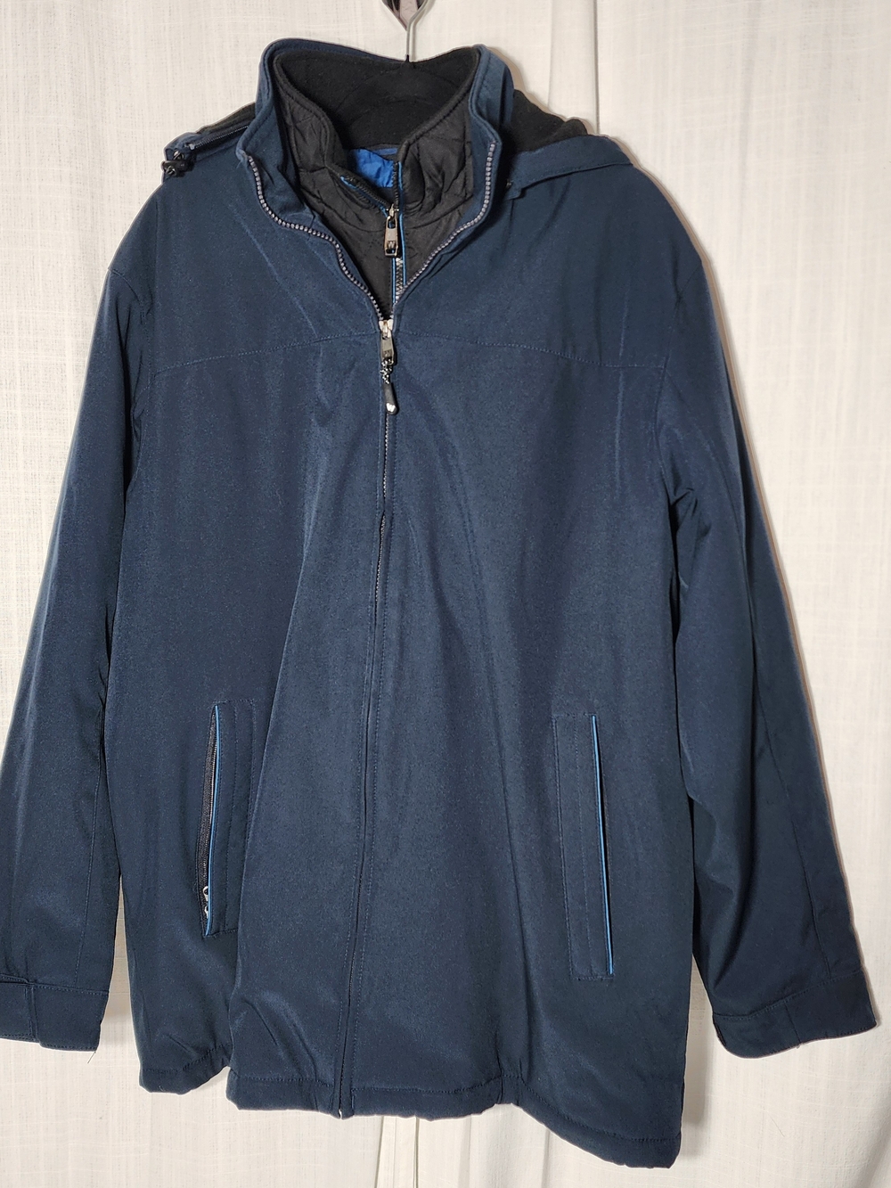 Weatherproof Men's Hooded Raincoat in Navy